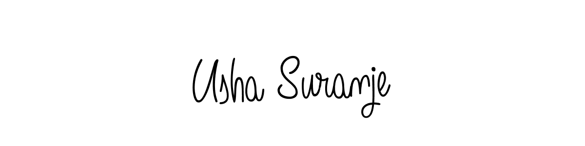 How to make Usha Suranje name signature. Use Angelique-Rose-font-FFP style for creating short signs online. This is the latest handwritten sign. Usha Suranje signature style 5 images and pictures png