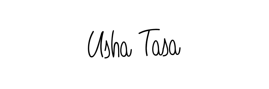 Usha Tasa stylish signature style. Best Handwritten Sign (Angelique-Rose-font-FFP) for my name. Handwritten Signature Collection Ideas for my name Usha Tasa. Usha Tasa signature style 5 images and pictures png