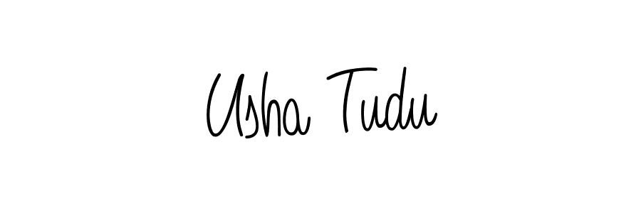 if you are searching for the best signature style for your name Usha Tudu. so please give up your signature search. here we have designed multiple signature styles  using Angelique-Rose-font-FFP. Usha Tudu signature style 5 images and pictures png