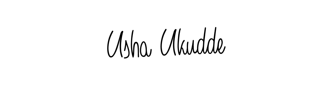 The best way (Angelique-Rose-font-FFP) to make a short signature is to pick only two or three words in your name. The name Usha Ukudde include a total of six letters. For converting this name. Usha Ukudde signature style 5 images and pictures png