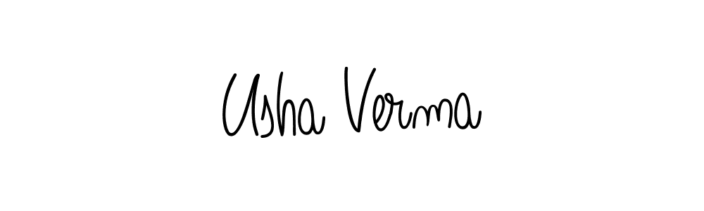 if you are searching for the best signature style for your name Usha Verma. so please give up your signature search. here we have designed multiple signature styles  using Angelique-Rose-font-FFP. Usha Verma signature style 5 images and pictures png