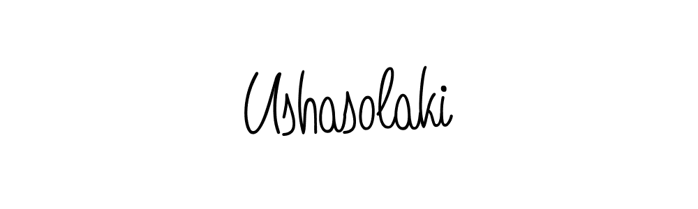 You should practise on your own different ways (Angelique-Rose-font-FFP) to write your name (Ushasolaki) in signature. don't let someone else do it for you. Ushasolaki signature style 5 images and pictures png