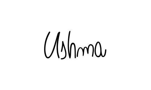 Design your own signature with our free online signature maker. With this signature software, you can create a handwritten (Angelique-Rose-font-FFP) signature for name Ushma. Ushma signature style 5 images and pictures png