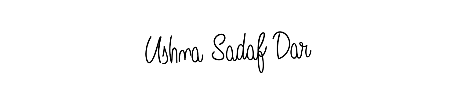 Ushna Sadaf Dar stylish signature style. Best Handwritten Sign (Angelique-Rose-font-FFP) for my name. Handwritten Signature Collection Ideas for my name Ushna Sadaf Dar. Ushna Sadaf Dar signature style 5 images and pictures png