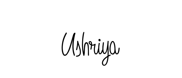 Use a signature maker to create a handwritten signature online. With this signature software, you can design (Angelique-Rose-font-FFP) your own signature for name Ushriya. Ushriya signature style 5 images and pictures png