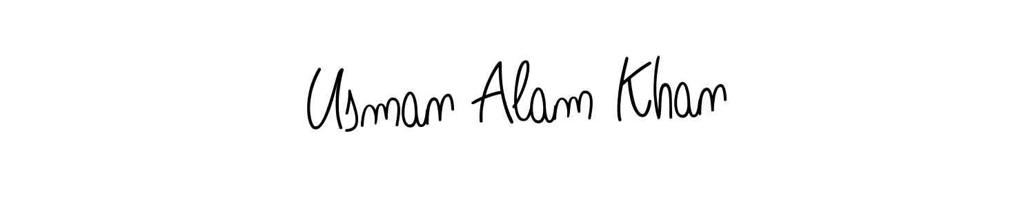 Design your own signature with our free online signature maker. With this signature software, you can create a handwritten (Angelique-Rose-font-FFP) signature for name Usman Alam Khan. Usman Alam Khan signature style 5 images and pictures png