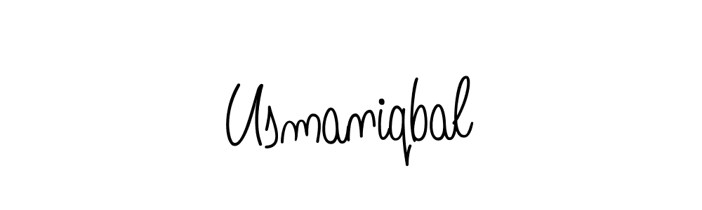 Use a signature maker to create a handwritten signature online. With this signature software, you can design (Angelique-Rose-font-FFP) your own signature for name Usmaniqbal. Usmaniqbal signature style 5 images and pictures png