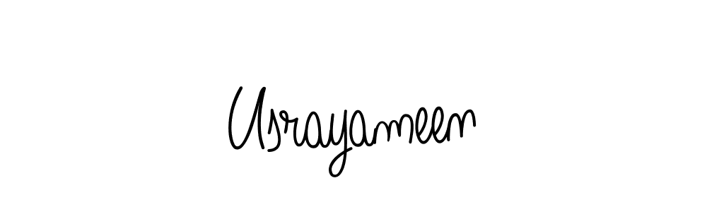 Also we have Usrayameen name is the best signature style. Create professional handwritten signature collection using Angelique-Rose-font-FFP autograph style. Usrayameen signature style 5 images and pictures png
