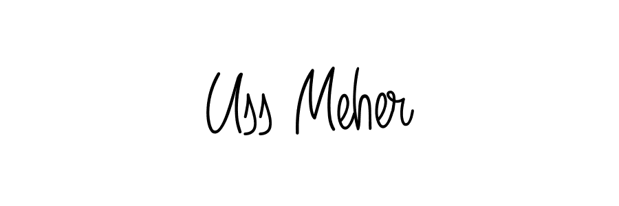 The best way (Angelique-Rose-font-FFP) to make a short signature is to pick only two or three words in your name. The name Uss Meher include a total of six letters. For converting this name. Uss Meher signature style 5 images and pictures png