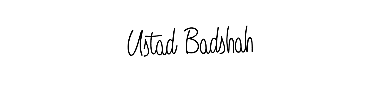 How to make Ustad Badshah name signature. Use Angelique-Rose-font-FFP style for creating short signs online. This is the latest handwritten sign. Ustad Badshah signature style 5 images and pictures png