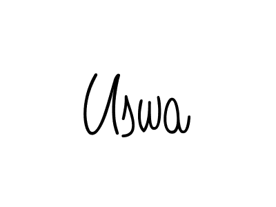 Uswa stylish signature style. Best Handwritten Sign (Angelique-Rose-font-FFP) for my name. Handwritten Signature Collection Ideas for my name Uswa. Uswa signature style 5 images and pictures png