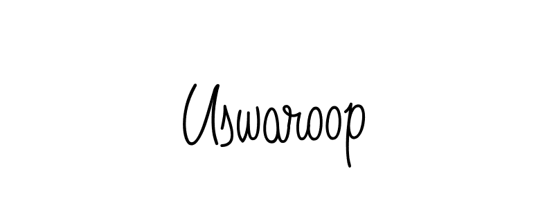 The best way (Angelique-Rose-font-FFP) to make a short signature is to pick only two or three words in your name. The name Uswaroop include a total of six letters. For converting this name. Uswaroop signature style 5 images and pictures png