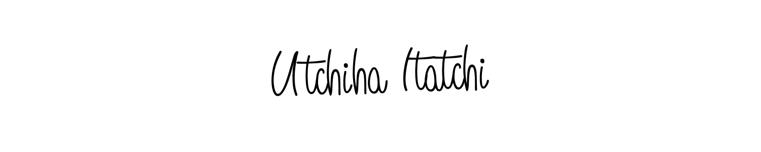 You should practise on your own different ways (Angelique-Rose-font-FFP) to write your name (Utchiha Itatchi) in signature. don't let someone else do it for you. Utchiha Itatchi signature style 5 images and pictures png