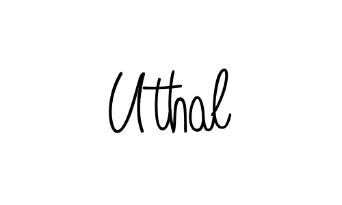 Uthal stylish signature style. Best Handwritten Sign (Angelique-Rose-font-FFP) for my name. Handwritten Signature Collection Ideas for my name Uthal. Uthal signature style 5 images and pictures png