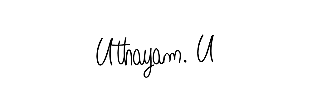 Design your own signature with our free online signature maker. With this signature software, you can create a handwritten (Angelique-Rose-font-FFP) signature for name Uthayam. U. Uthayam. U signature style 5 images and pictures png