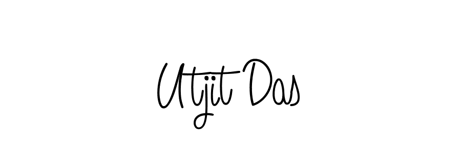 The best way (Angelique-Rose-font-FFP) to make a short signature is to pick only two or three words in your name. The name Utjit Das include a total of six letters. For converting this name. Utjit Das signature style 5 images and pictures png