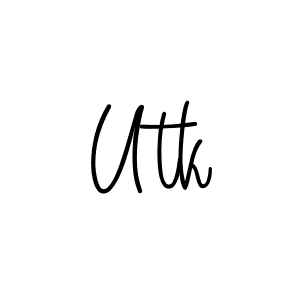 The best way (Angelique-Rose-font-FFP) to make a short signature is to pick only two or three words in your name. The name Utk include a total of six letters. For converting this name. Utk signature style 5 images and pictures png