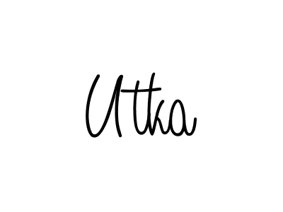 Make a beautiful signature design for name Utka. With this signature (Angelique-Rose-font-FFP) style, you can create a handwritten signature for free. Utka signature style 5 images and pictures png