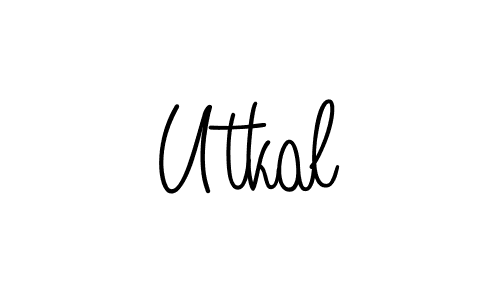 The best way (Angelique-Rose-font-FFP) to make a short signature is to pick only two or three words in your name. The name Utkal include a total of six letters. For converting this name. Utkal signature style 5 images and pictures png