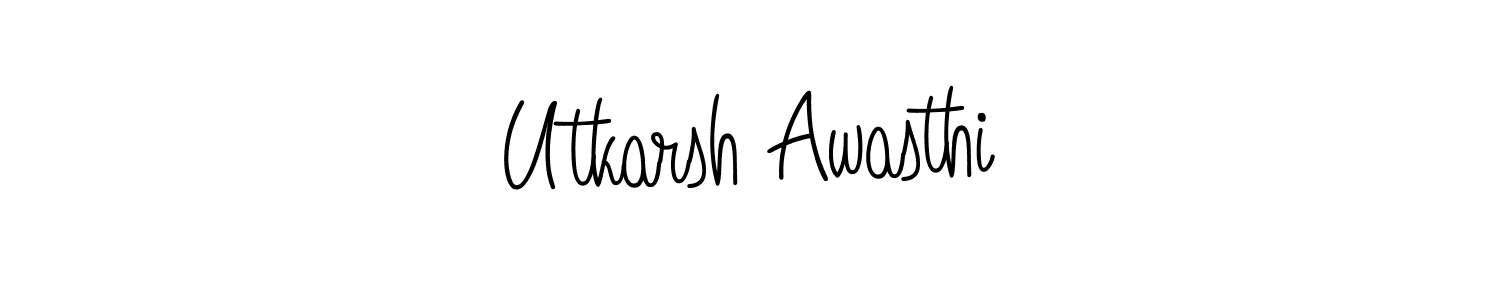 Make a beautiful signature design for name Utkarsh Awasthi. With this signature (Angelique-Rose-font-FFP) style, you can create a handwritten signature for free. Utkarsh Awasthi signature style 5 images and pictures png