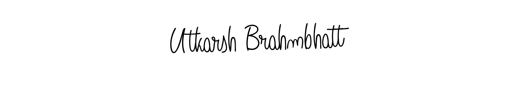 Use a signature maker to create a handwritten signature online. With this signature software, you can design (Angelique-Rose-font-FFP) your own signature for name Utkarsh Brahmbhatt. Utkarsh Brahmbhatt signature style 5 images and pictures png