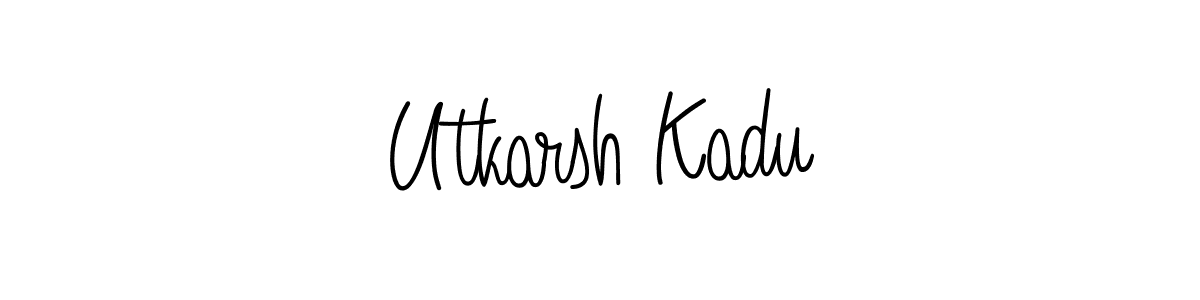 You should practise on your own different ways (Angelique-Rose-font-FFP) to write your name (Utkarsh Kadu) in signature. don't let someone else do it for you. Utkarsh Kadu signature style 5 images and pictures png