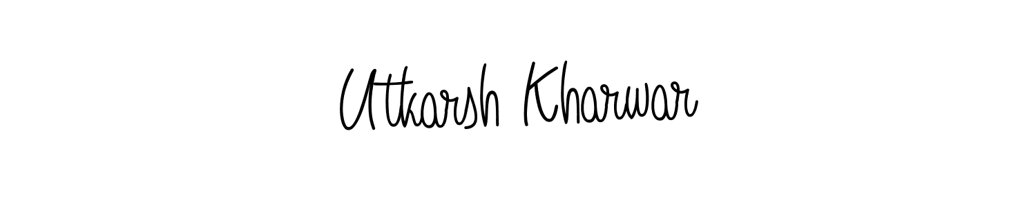 Create a beautiful signature design for name Utkarsh Kharwar. With this signature (Angelique-Rose-font-FFP) fonts, you can make a handwritten signature for free. Utkarsh Kharwar signature style 5 images and pictures png