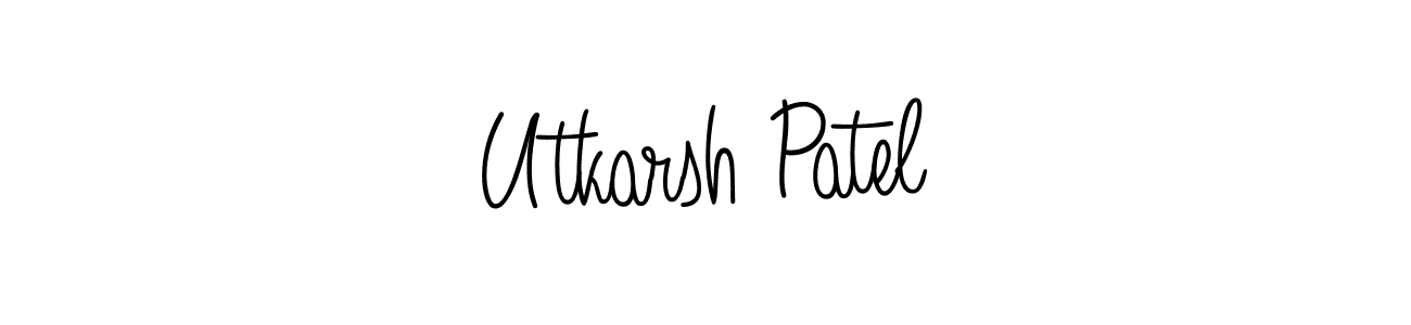 Make a beautiful signature design for name Utkarsh Patel. With this signature (Angelique-Rose-font-FFP) style, you can create a handwritten signature for free. Utkarsh Patel signature style 5 images and pictures png