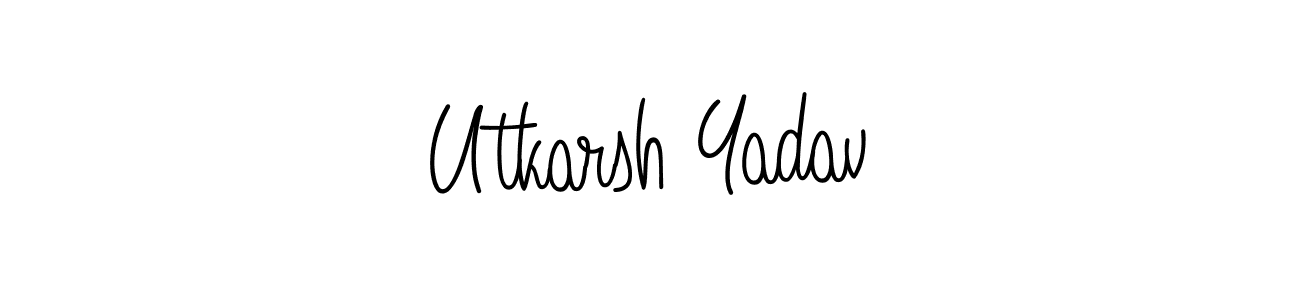 if you are searching for the best signature style for your name Utkarsh Yadav. so please give up your signature search. here we have designed multiple signature styles  using Angelique-Rose-font-FFP. Utkarsh Yadav signature style 5 images and pictures png