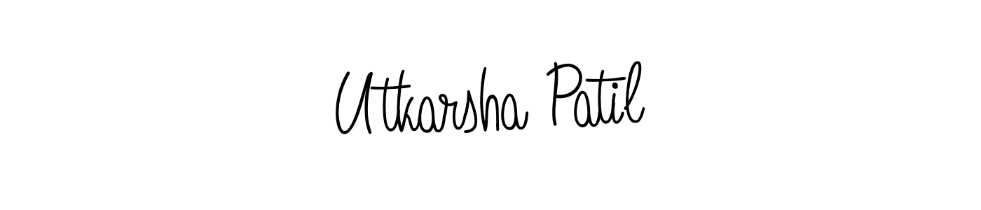 Use a signature maker to create a handwritten signature online. With this signature software, you can design (Angelique-Rose-font-FFP) your own signature for name Utkarsha Patil. Utkarsha Patil signature style 5 images and pictures png