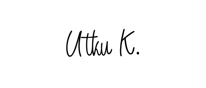 Design your own signature with our free online signature maker. With this signature software, you can create a handwritten (Angelique-Rose-font-FFP) signature for name Utku K.. Utku K. signature style 5 images and pictures png