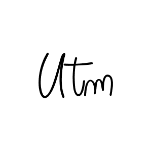 Utm stylish signature style. Best Handwritten Sign (Angelique-Rose-font-FFP) for my name. Handwritten Signature Collection Ideas for my name Utm. Utm signature style 5 images and pictures png