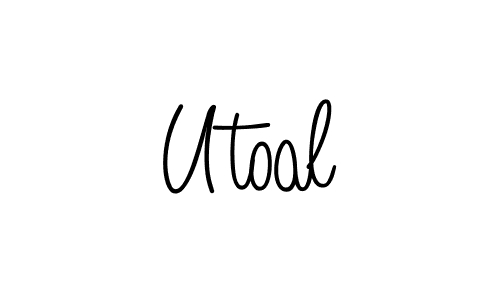 if you are searching for the best signature style for your name Utoal. so please give up your signature search. here we have designed multiple signature styles  using Angelique-Rose-font-FFP. Utoal signature style 5 images and pictures png