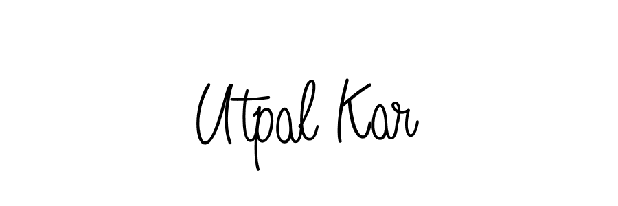 Utpal Kar stylish signature style. Best Handwritten Sign (Angelique-Rose-font-FFP) for my name. Handwritten Signature Collection Ideas for my name Utpal Kar. Utpal Kar signature style 5 images and pictures png