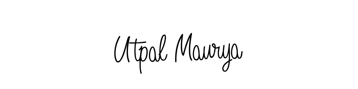 How to make Utpal Maurya name signature. Use Angelique-Rose-font-FFP style for creating short signs online. This is the latest handwritten sign. Utpal Maurya signature style 5 images and pictures png