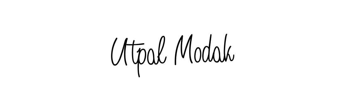 Utpal Modak stylish signature style. Best Handwritten Sign (Angelique-Rose-font-FFP) for my name. Handwritten Signature Collection Ideas for my name Utpal Modak. Utpal Modak signature style 5 images and pictures png