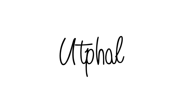 if you are searching for the best signature style for your name Utphal. so please give up your signature search. here we have designed multiple signature styles  using Angelique-Rose-font-FFP. Utphal signature style 5 images and pictures png