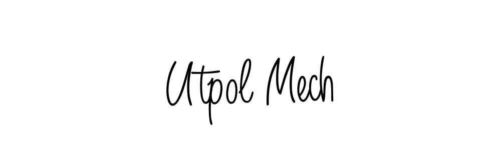 Use a signature maker to create a handwritten signature online. With this signature software, you can design (Angelique-Rose-font-FFP) your own signature for name Utpol Mech. Utpol Mech signature style 5 images and pictures png