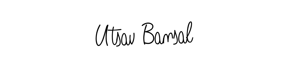 Create a beautiful signature design for name Utsav Bansal. With this signature (Angelique-Rose-font-FFP) fonts, you can make a handwritten signature for free. Utsav Bansal signature style 5 images and pictures png