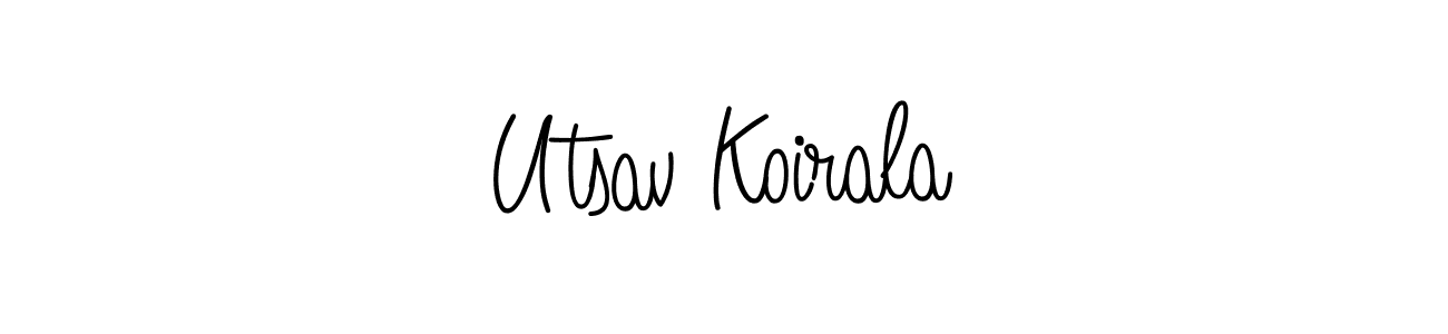 Create a beautiful signature design for name Utsav Koirala. With this signature (Angelique-Rose-font-FFP) fonts, you can make a handwritten signature for free. Utsav Koirala signature style 5 images and pictures png