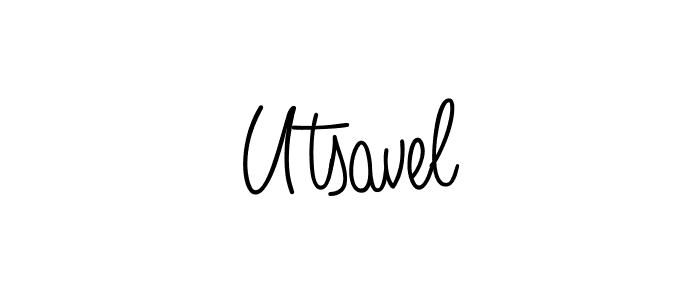 Make a beautiful signature design for name Utsavel. With this signature (Angelique-Rose-font-FFP) style, you can create a handwritten signature for free. Utsavel signature style 5 images and pictures png