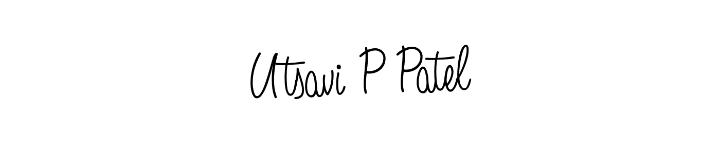Create a beautiful signature design for name Utsavi P Patel. With this signature (Angelique-Rose-font-FFP) fonts, you can make a handwritten signature for free. Utsavi P Patel signature style 5 images and pictures png