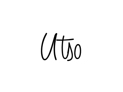 Make a beautiful signature design for name Utso. With this signature (Angelique-Rose-font-FFP) style, you can create a handwritten signature for free. Utso signature style 5 images and pictures png