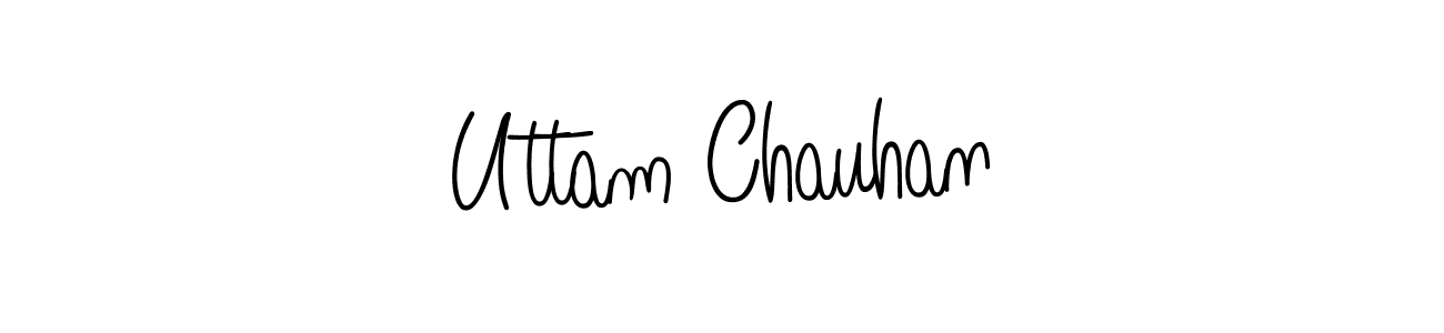 Make a beautiful signature design for name Uttam Chauhan. With this signature (Angelique-Rose-font-FFP) style, you can create a handwritten signature for free. Uttam Chauhan signature style 5 images and pictures png