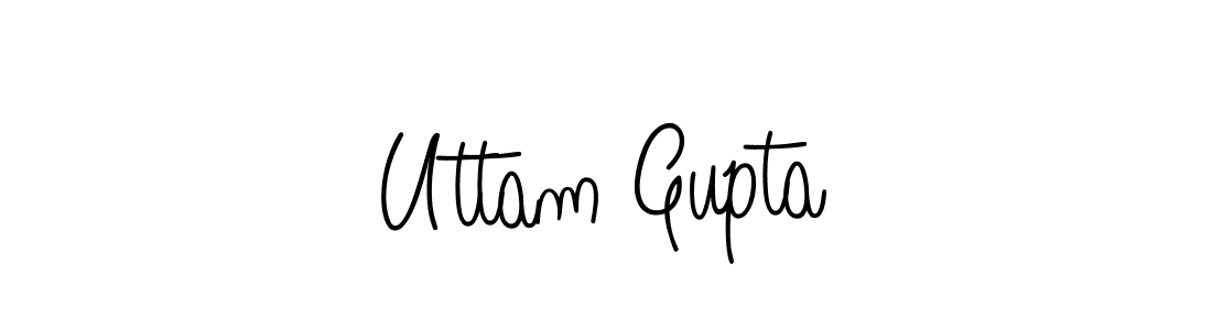 Use a signature maker to create a handwritten signature online. With this signature software, you can design (Angelique-Rose-font-FFP) your own signature for name Uttam Gupta. Uttam Gupta signature style 5 images and pictures png