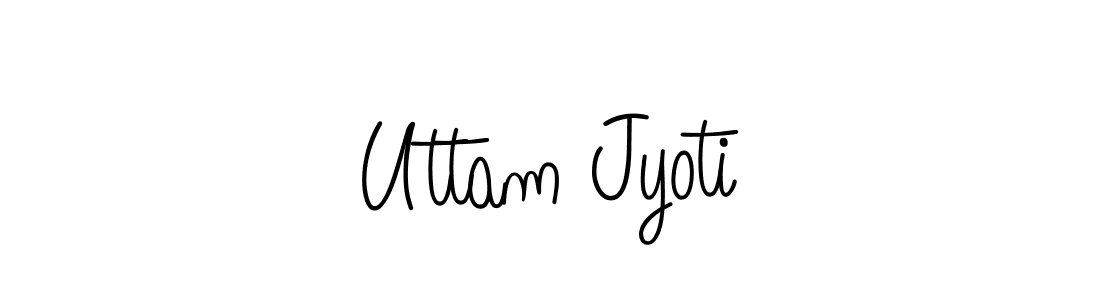You should practise on your own different ways (Angelique-Rose-font-FFP) to write your name (Uttam Jyoti) in signature. don't let someone else do it for you. Uttam Jyoti signature style 5 images and pictures png