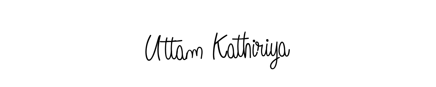Make a beautiful signature design for name Uttam Kathiriya. With this signature (Angelique-Rose-font-FFP) style, you can create a handwritten signature for free. Uttam Kathiriya signature style 5 images and pictures png
