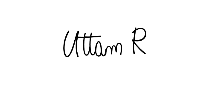 You should practise on your own different ways (Angelique-Rose-font-FFP) to write your name (Uttam R) in signature. don't let someone else do it for you. Uttam R signature style 5 images and pictures png