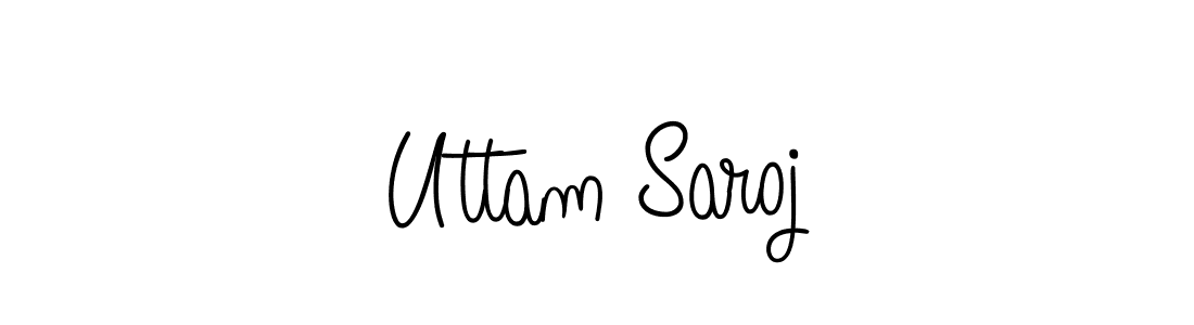 Use a signature maker to create a handwritten signature online. With this signature software, you can design (Angelique-Rose-font-FFP) your own signature for name Uttam Saroj. Uttam Saroj signature style 5 images and pictures png