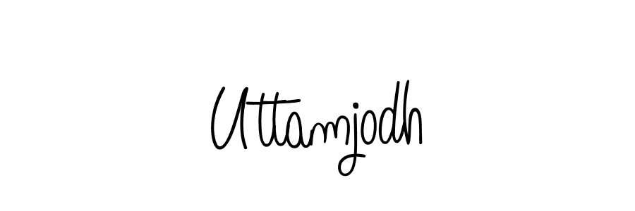 Create a beautiful signature design for name Uttamjodh. With this signature (Angelique-Rose-font-FFP) fonts, you can make a handwritten signature for free. Uttamjodh signature style 5 images and pictures png